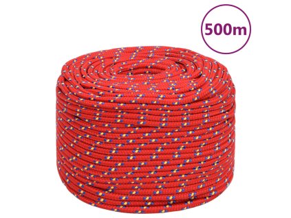 vidaXL Lodní lano červené 10 mm 500 m polypropylen