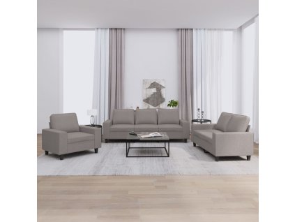 vidaXL 3dílná sedací souprava taupe textil