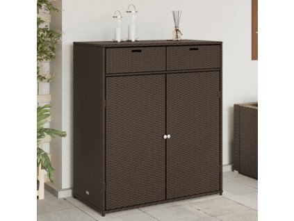 vidaXL Zahradní úložná skříň hnědá 105 x 55 x 113 cm polyratan
