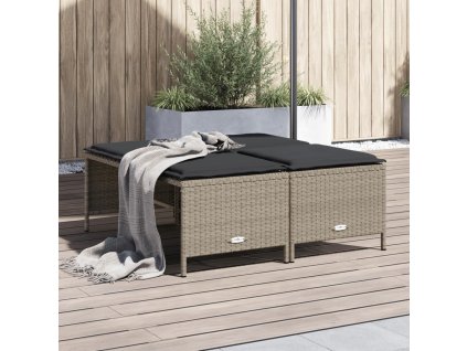 vidaXL Zahradní stoličky s poduškami 4 ks světle šedé polyratan