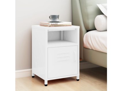 vidaXL Noční stolek bílý 35 x 35 x 51 cm ocel