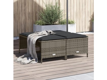 vidaXL Zahradní stoličky s poduškami 4 ks šedé polyratan