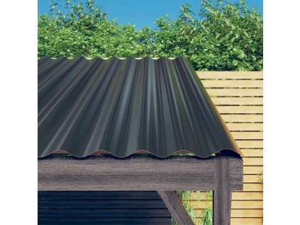 vidaXL Střešní panely 12 ks práškově lakovaná ocel antracit 100x36 cm