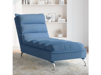 vidaXL Lenoška s poduškami modrá textil