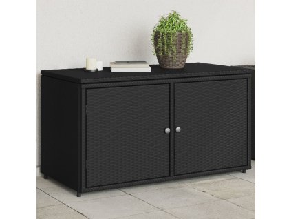 vidaXL Zahradní úložná skříň černá 110 x 55 x 60,5 cm polyratan