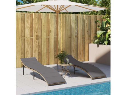 vidaXL Zahradní lehátka 2 ks s poduškami béžová polyratan