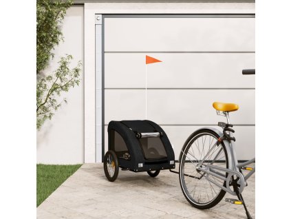 vidaXL Vozík za kolo pro psa černý oxfordská tkanina a železo