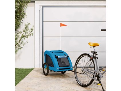 vidaXL Vozík za kolo pro psa modrý oxfordská tkanina a železo
