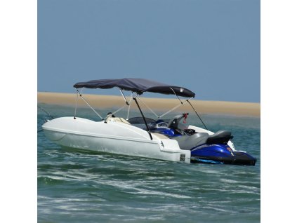 vidaXL Bimini stříška se 4 oblouky a bočnicemi 243x(185–198)x137 cm