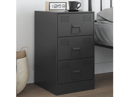 vidaXL Noční stolek černý 34,5 x 39 x 62 cm ocel