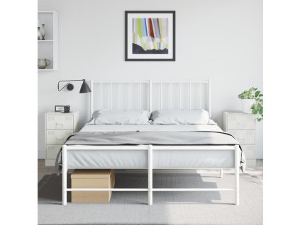 vidaXL Noční stolky 2 ks bílé 34,5 x 39 x 62 cm ocel