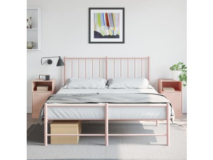 vidaXL Noční stolky 2 ks růžové 34,5 x 39 x 62 cm ocel