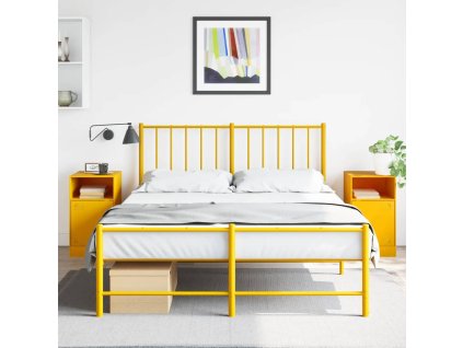vidaXL Noční stolky 2 ks hořčicově žluté 34,5 x 39 x 62 cm ocel