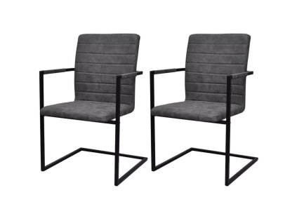 vidaXL Konzolové jídelní židle 2 ks šedé umělá kůže