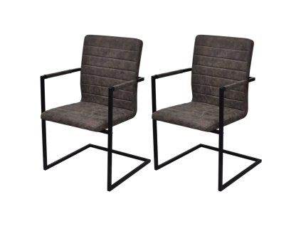 vidaXL Konzolové jídelní židle 2 ks hnědé umělá kůže