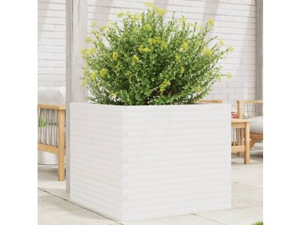 vidaXL Zahradní truhlík bílý 80 x 80 x 68,5 cm masivní borovice