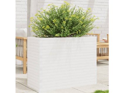 vidaXL Zahradní truhlík bílý 90 x 40 x 68,5 cm masivní borové dřevo