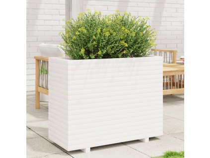 vidaXL Zahradní truhlík bílý 90 x 40 x 72,5 cm masivní borové dřevo