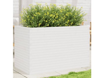vidaXL Zahradní truhlík bílý 110 x 60 x 68,5 cm masivní borovice