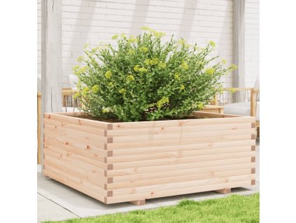 vidaXL Zahradní truhlík 110 x 110 x 49,5 cm masivní borové dřevo