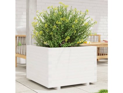 vidaXL Zahradní truhlík bílý 70 x 70 x 49,5 cm masivní borové dřevo