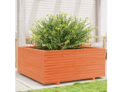 vidaXL Zahradní truhlík voskově hnědý 110x110x49,5 cm masivní borovice