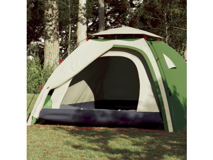 vidaXL Kempingový stan kupole pro 4 osoby zelený rychloupínací