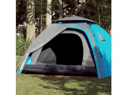 vidaXL Kempingový stan kupole pro 4 osoby modrý rychloupínací