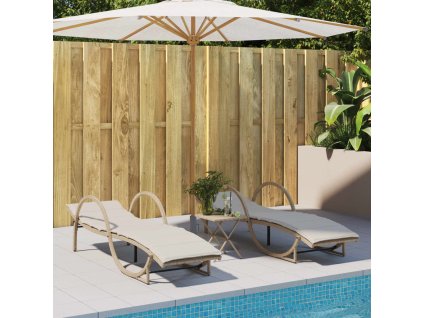 vidaXL Zahradní lehátka 2 ks s poduškami béžová polyratan