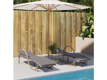 vidaXL Zahradní lehátka 2 ks s poduškami béžová polyratan