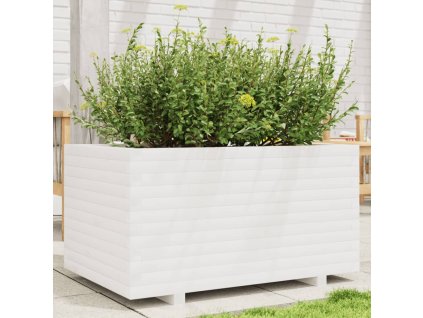 vidaXL Zahradní truhlík bílý 90 x 60 x 49,5 cm masivní borové dřevo