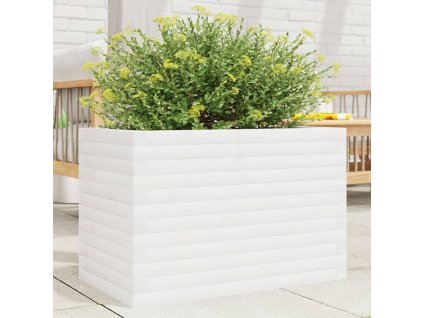 vidaXL Zahradní truhlík bílý 70 x 40 x 46 cm masivní borové dřevo