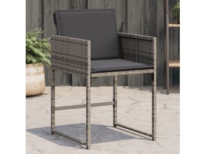 vidaXL Zahradní židle s poduškami 4 ks polyratan šedé