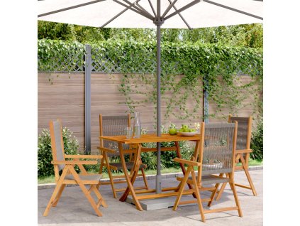 vidaXL Polohovací zahradní židle 4 ks šedé masivní akáciové dřevo