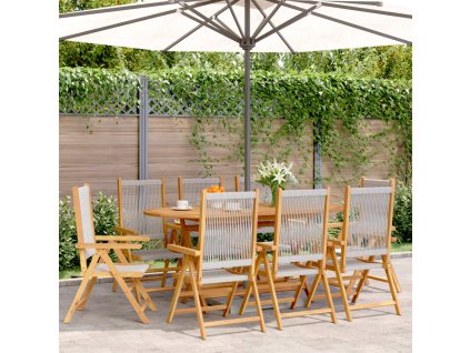 vidaXL Polohovací zahradní židle 8 ks šedé masivní akáciové dřevo