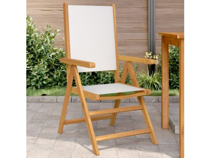 vidaXL Zahradní židle 2 ks krémově bílé masivní akácie a textil