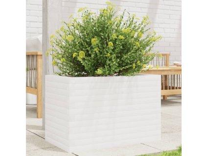 vidaXL Zahradní truhlík bílý 70 x 40 x 45,5 cm masivní borové dřevo