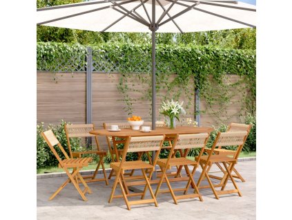 vidaXL Skládací zahradní židle 8 ks béžové masivní akáciové dřevo