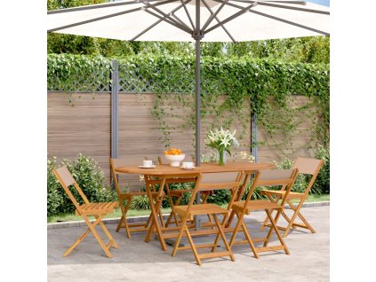 vidaXL Skládací zahradní židle 6 ks taupe textil a masivní dřevo