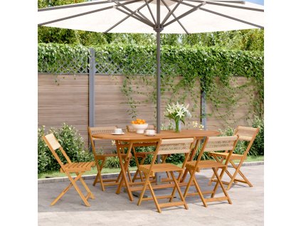 vidaXL Skládací zahradní židle 6 ks béžové masivní akáciové dřevo