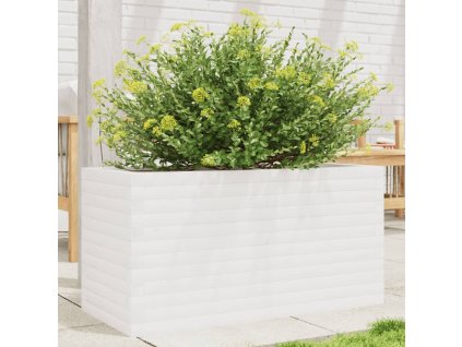 vidaXL Zahradní truhlík bílý 90 x 40 x 45,5 cm masivní borové dřevo