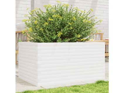 vidaXL Zahradní truhlík bílý 90 x 60 x 46 cm masivní borové dřevo