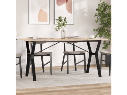 vidaXL Jídelní stůl s Y rámem 160 x 80 x 75,5 cm borové dřevo a ocel