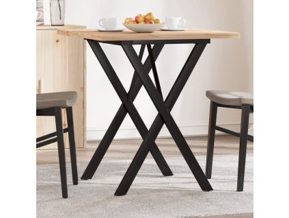 vidaXL Jídelní stůl s X rámem 70 x 70 x 75,5 cm borové dřevo a ocel