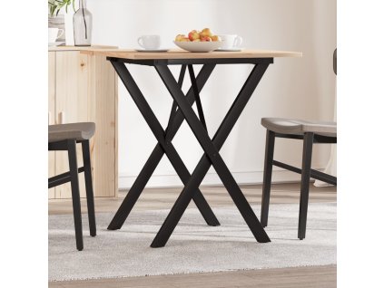 vidaXL Jídelní stůl s X rámem 70 x 70 x 75 cm borové dřevo a ocel
