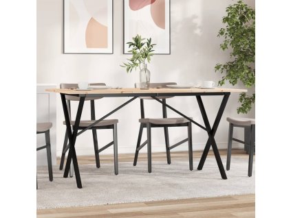 vidaXL Jídelní stůl s X rámem 140 x 80 x 75 cm borové dřevo a ocel