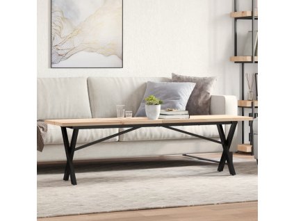 vidaXL Konferenční stolek s X rámem 160x40x45,5 cm borovice a ocel