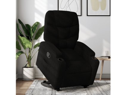 vidaXL Zvedací polohovací křeslo černé textil