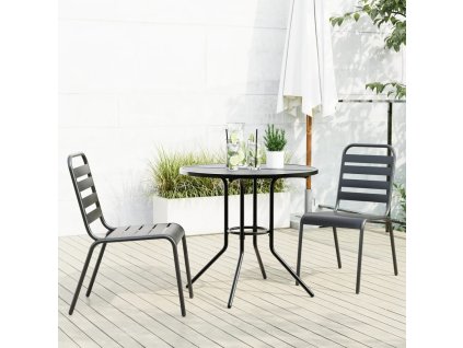 vidaXL Sada stohovatelných zahradních židlí 3 ks antracitová ocel