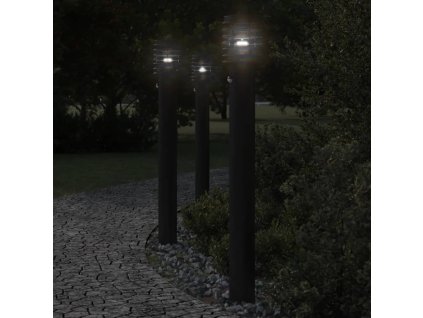 vidaXL Venkovní stojací lampy s čidly 3 ks černé 110 cm nerezová ocel